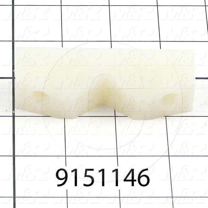 Fabricated Parts, Double Index Nylon Fork, 3.50 in. Length, 1.00 in. Width, 1.00 in. Height