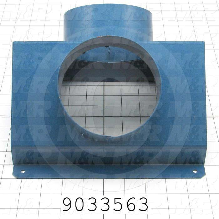 Fabricated Parts, Double Inlet For Blower, 9.49 in. Length, 9.39 in. Width, 6.16 in. Height