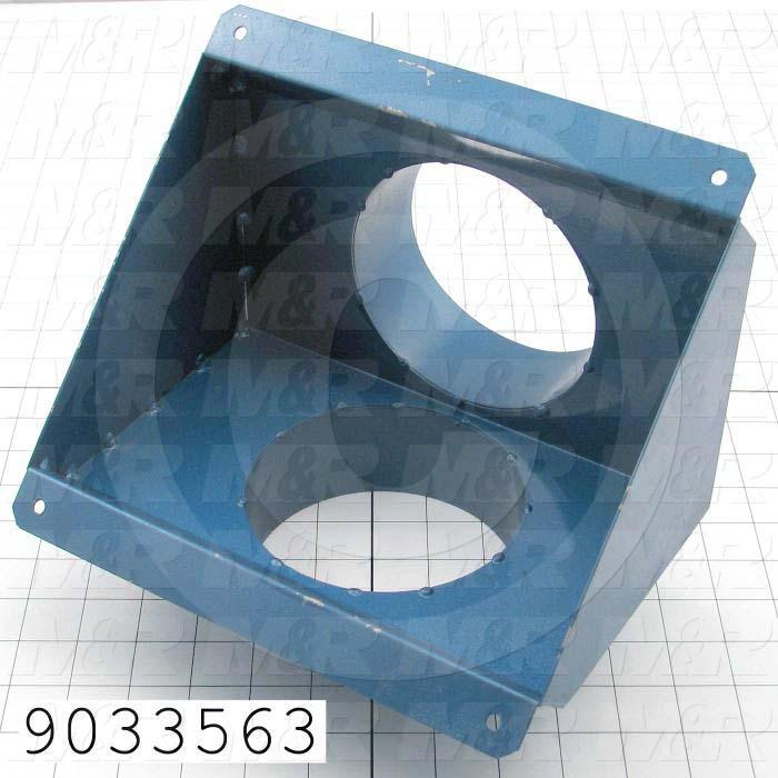 Fabricated Parts, Double Inlet For Blower, 9.49 in. Length, 9.39 in. Width, 6.16 in. Height
