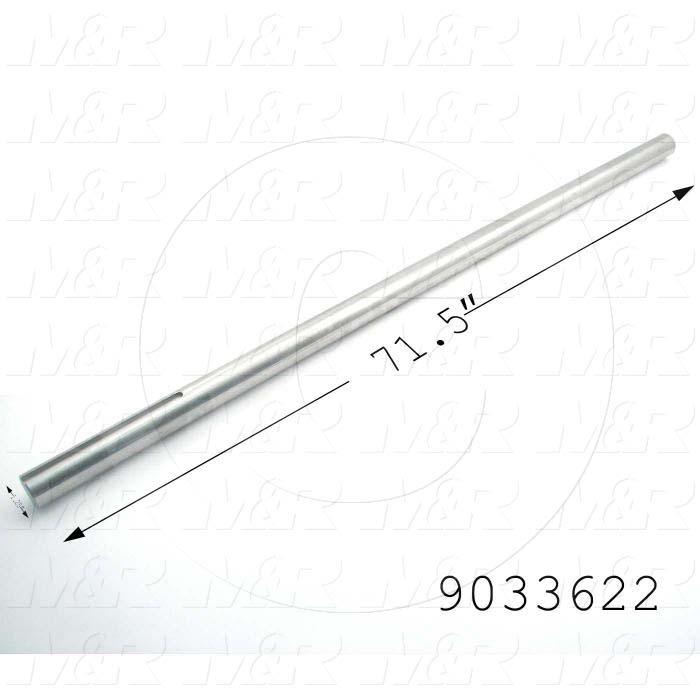 Fabricated Parts, Drive Shaft 71.5" V60, 71.50 in. Length, 1.25 in. Diameter