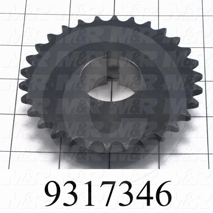 Fabricated Parts, Drive Sprocket, 1.00 in. Width, 1 1/4" Shaft 30 Teeth 3/8" Pitch