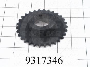 Fabricated Parts, Drive Sprocket, 1.00 in. Width, 1 1/4" Shaft 30 Teeth 3/8" Pitch