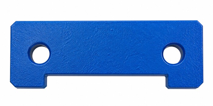 Fabricated Parts, Ds-Mtg Plate, 5.00 in. Length, 2.00 in. Width, 0.38 in. Height, 3/8 in. Thickness, Paint Blue Finish