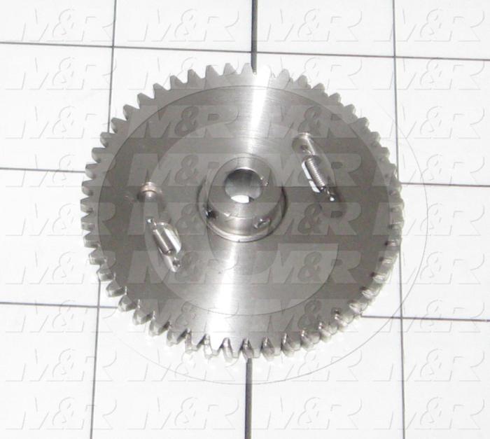 Fabricated Parts, Encoder Gear 50 Teeth, 2.08 in. Diameter, 0.43 in. Thickness, As Material Finish