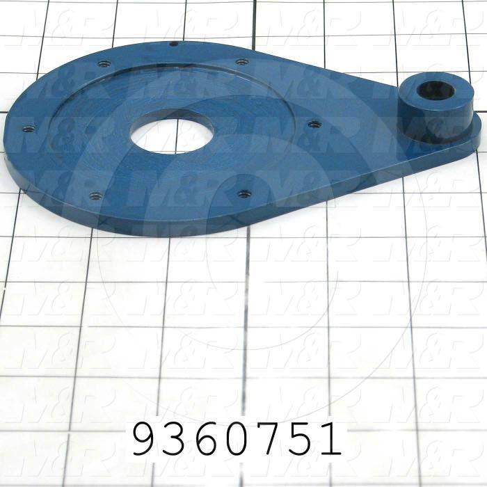 Fabricated Parts, Encoder Mounting Plate, 6.38 in. Length, 4.50 in. Width, 0.75 in. Height