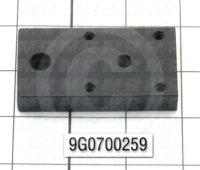 Fabricated Parts, End Plate, 2.85 in. Length, 1.50 in. Width, 0.50 in. Height, Black Oxide Finish