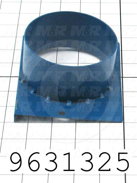 Fabricated Parts, Exhaust Flange Weld 4"Dia, 5.56 in. Length, 4.55 in. Width, 2.45 in. Height