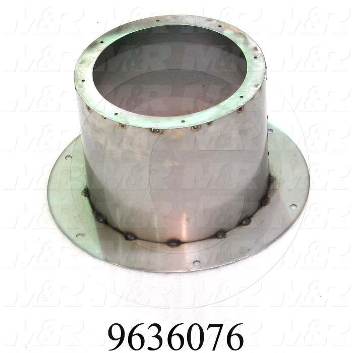 Fabricated Parts, Exhaust Flange Weldm 10" S2, 10.00 in. Length, 7.75 in. Height, 14.44 in. Diameter, As Material Finish