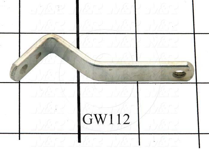 Fabricated Parts, Frame Latch Actuator, 3.19 in. Length, 0.50 in. Width, 0.75 in. Height, 0.12 in. Thickness, Zinc Finish