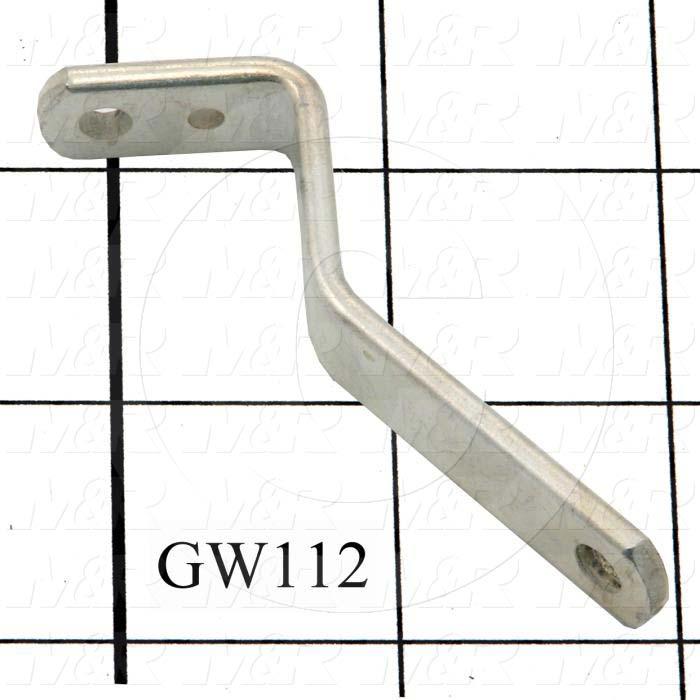 Fabricated Parts, Frame Latch Actuator, 3.19 in. Length, 0.50 in. Width, 0.75 in. Height, 0.12 in. Thickness, Zinc Finish