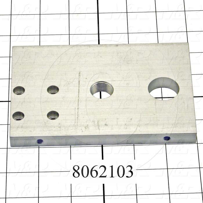 Fabricated Parts, Front End Plate, 5.61 in. Length, 4.00 in. Width, 0.50 in. Thickness