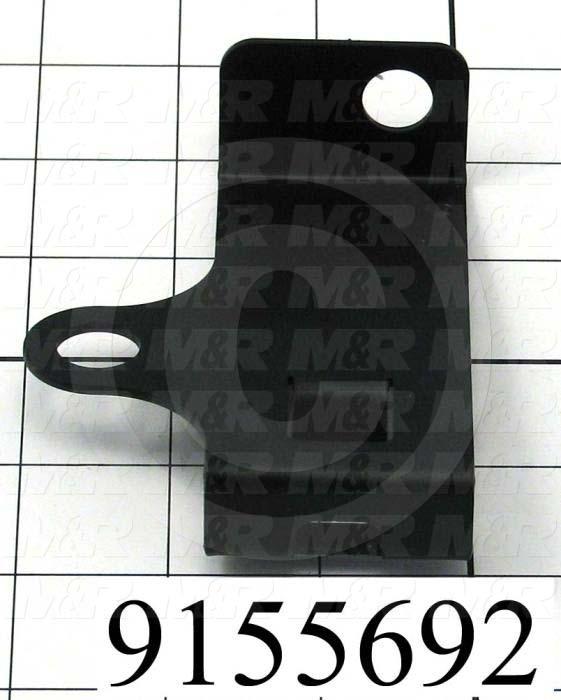 Fabricated Parts, Front Head Str Prox Mtg Bracket, 3.91 in. Length, 3.00 in. Width, 1.78 in. Height, 14 GA Thickness, Coating Powder Black Finish
