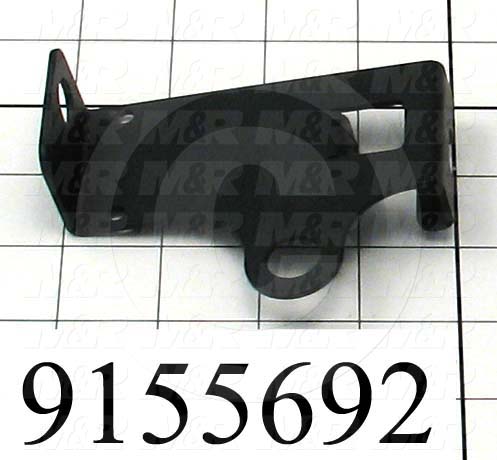Fabricated Parts, Front Head Str Prox Mtg Bracket, 3.91 in. Length, 3.00 in. Width, 1.78 in. Height, 14 GA Thickness, Coating Powder Black Finish