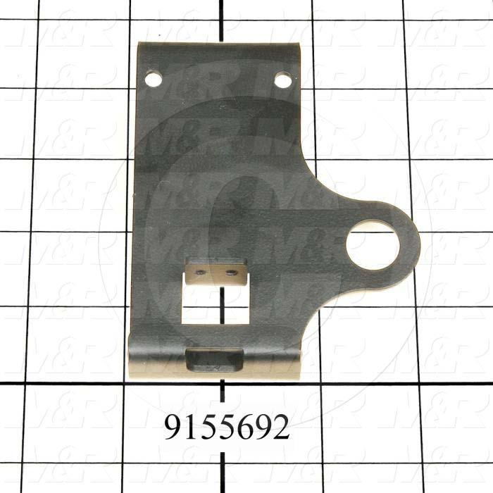 Fabricated Parts, Front Head Str Prox Mtg Bracket, 3.91 in. Length, 3.00 in. Width, 1.78 in. Height, 14 GA Thickness, Coating Powder Black Finish