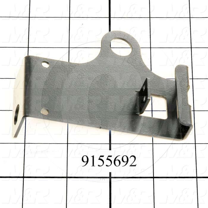 Fabricated Parts, Front Head Str Prox Mtg Bracket, 3.91 in. Length, 3.00 in. Width, 1.78 in. Height, 14 GA Thickness, Coating Powder Black Finish