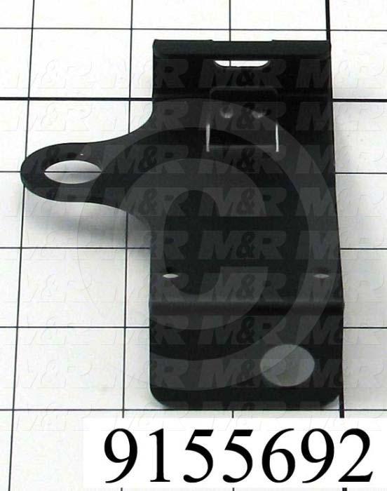 Fabricated Parts, Front Head Str Prox Mtg Bracket, 3.91 in. Length, 3.00 in. Width, 1.78 in. Height, 14 GA Thickness, Coating Powder Black Finish