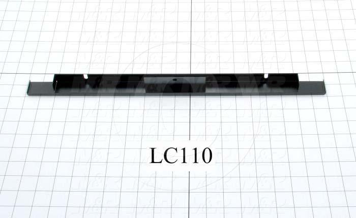 Fabricated Parts, Front Safety Glass Support, 19.69 in. Length, 1.88 in. Width, 0.81 in. Height, Black Finish