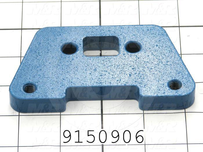 Fabricated Parts, Front Spacer, 4.50 in. Length, 2.50 in. Width, 0.50 in. Thickness, Painted Blue Finish