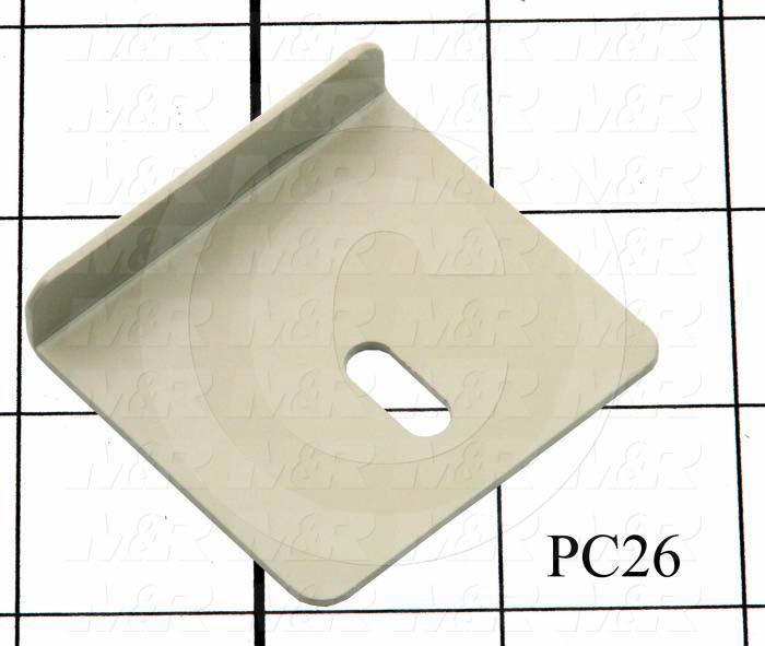 Fabricated Parts, Glass Hold Down Angle, 1.87 in. Length, 2.00 in. Width, 0.38 in. Height, 0.050 in. Thickness