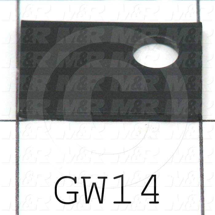 Fabricated Parts, Glass Retainer, 1.00 in. Length, 0.75 in. Width, 16 GA Thickness, Black Powder Coat Finish