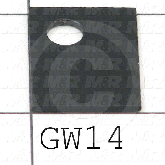 Fabricated Parts, Glass Retainer, 1.00 in. Length, 0.75 in. Width, 16 GA Thickness, Black Powder Coat Finish