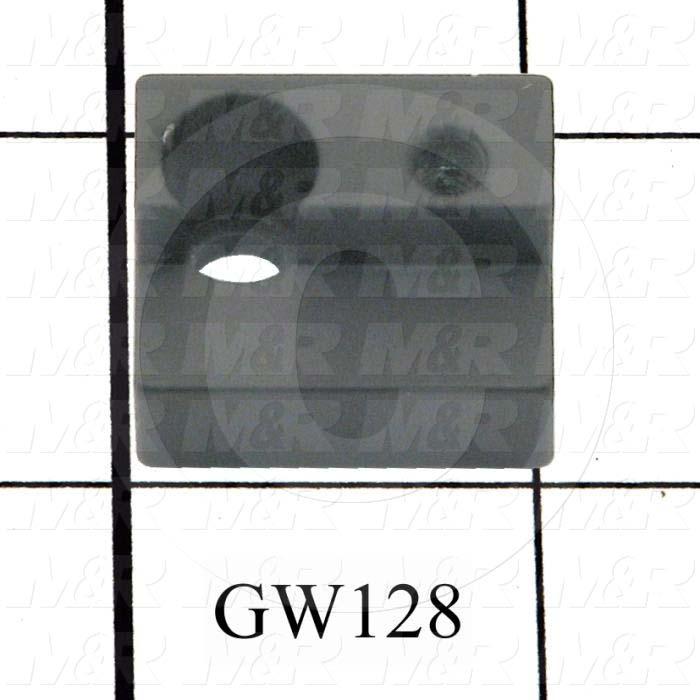 Fabricated Parts, Glass Support, 1.00 in. Length, 0.75 in. Width, 0.63 in. Height, Black Finish