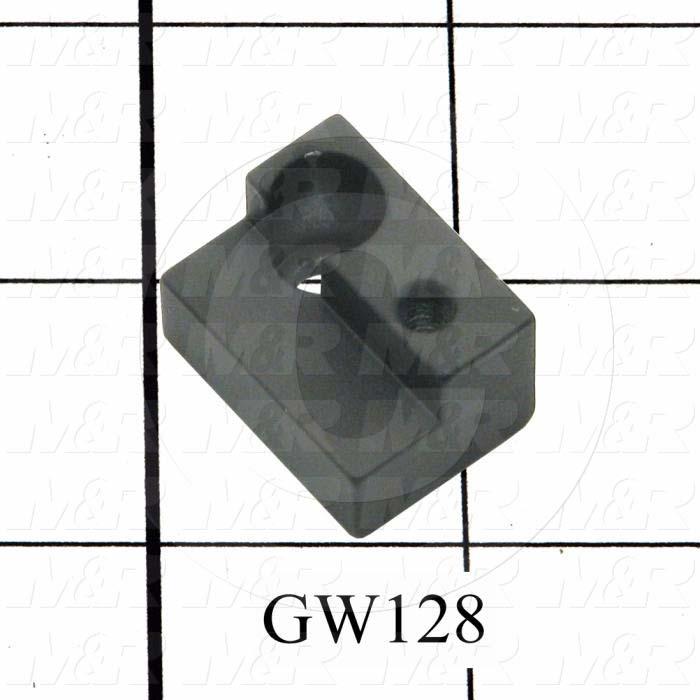 Fabricated Parts, Glass Support, 1.00 in. Length, 0.75 in. Width, 0.63 in. Height, Black Finish