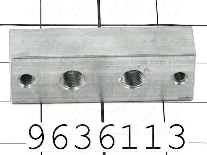 Fabricated Parts, Grease Fitting Block, 3.00 in. Length, 1.00 in. Width, 3/4 in. Thickness