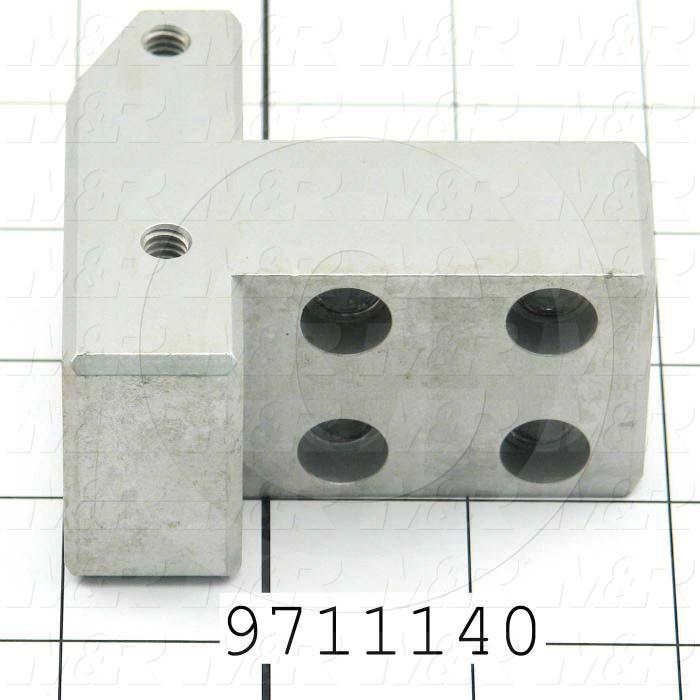 Fabricated Parts, Gripper Lift Cyl. Block, 2.88 in. Length, 2.63 in. Width, 1.50 in. Height, Clear Anodized Finish