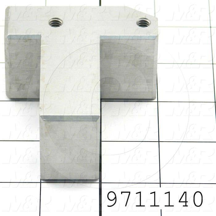 Fabricated Parts, Gripper Lift Cyl. Block, 2.88 in. Length, 2.63 in. Width, 1.50 in. Height, Clear Anodized Finish