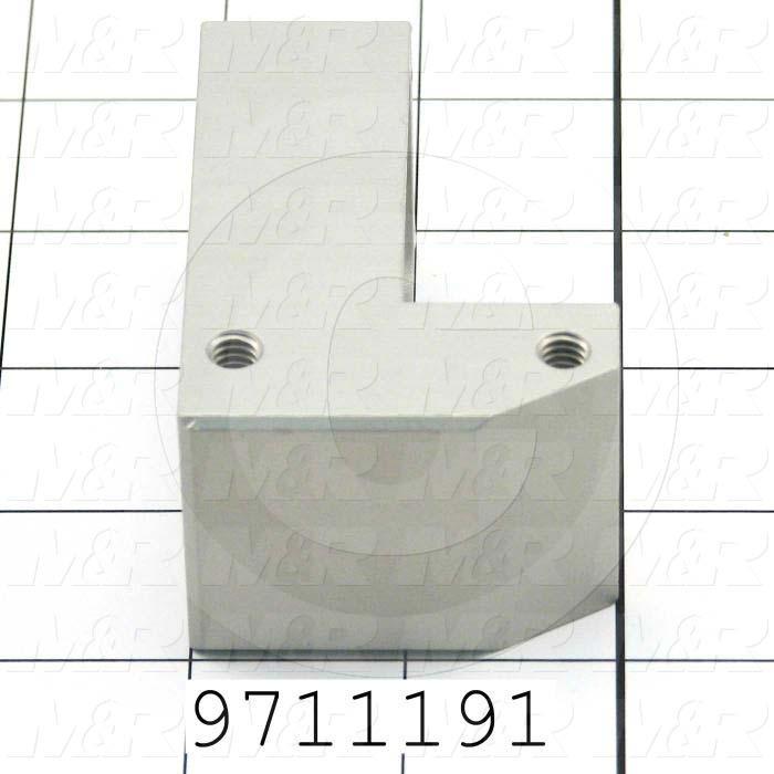 Fabricated Parts, Gripper Lift Cyl MTG block, 2.88 in. Length, 2.00 in. Width, 1.50 in. Height, Clear Anodized Finish