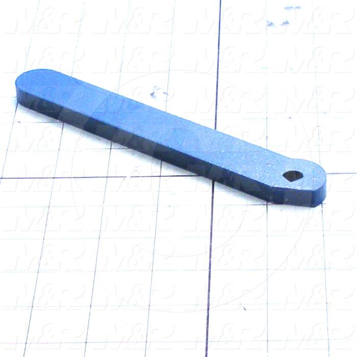 Fabricated Parts, Handle Lever, 7.31 in. Length, 1.00 in. Width, 0.38 in. Thickness, Painted Blue Finish