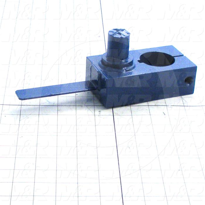 Fabricated Parts, Head Lift Crank Weldment, 9.00 in. Length, 3.00 in. Width, 1.75 in. Height, Painted Blue Finish