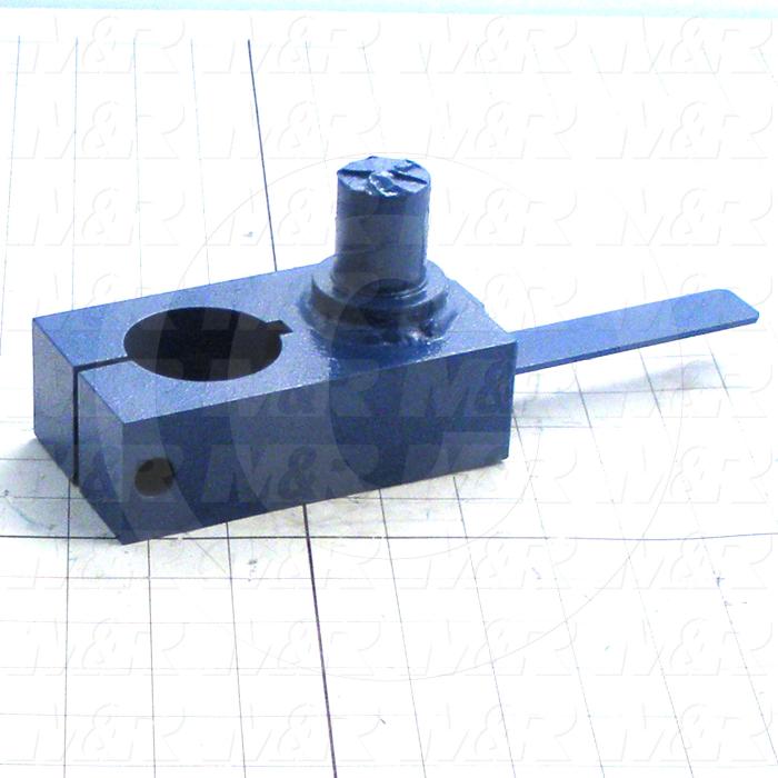 Fabricated Parts, Head Lift Crank Weldment, 9.00 in. Length, 3.00 in. Width, 1.75 in. Height, Painted Blue Finish