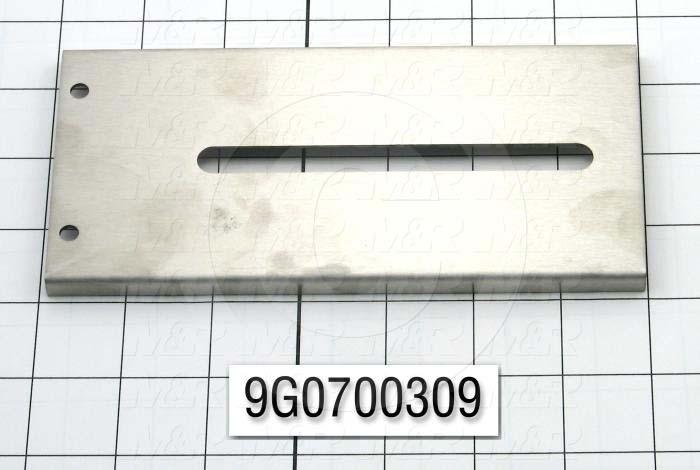 Fabricated Parts, Hinge, Lower Half, 6.88 in. Length, 3.19 in. Width, 0.31 in. Height, 16 GA Thickness