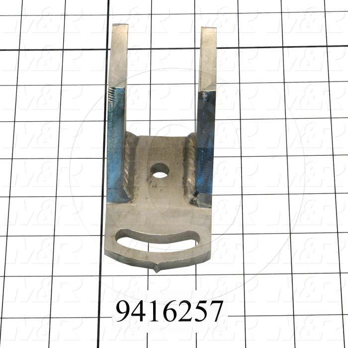 Fabricated Parts, Holder Weldment, 4.91 in. Length, 2.25 in. Width, 2.13 in. Height, Nickel Plated Finish