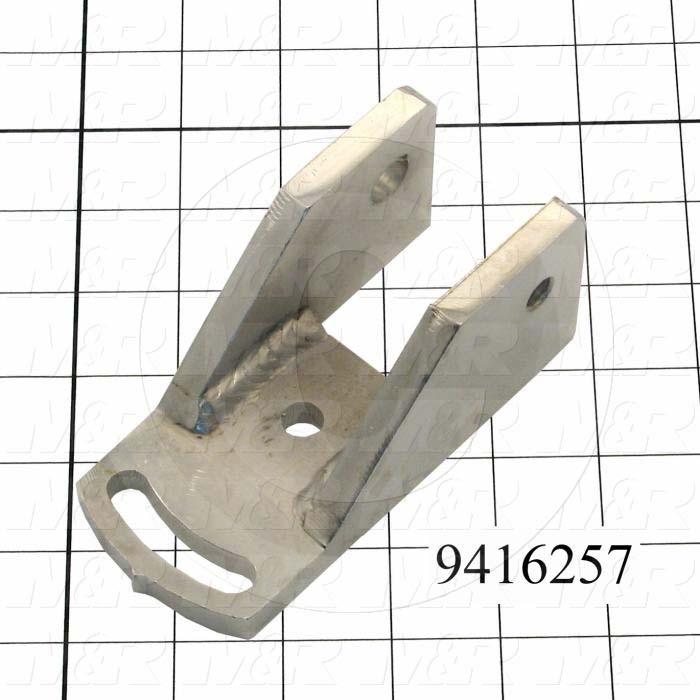 Fabricated Parts, Holder Weldment, 4.91 in. Length, 2.25 in. Width, 2.13 in. Height, Nickel Plated Finish