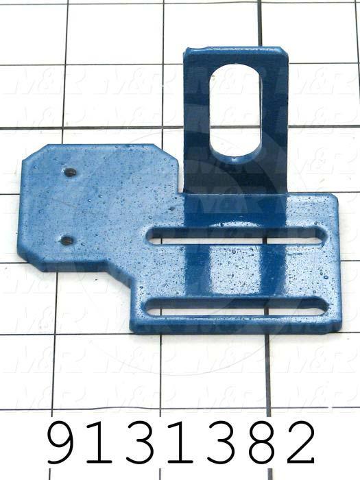 Fabricated Parts, Home Prox Mtg Bracket, 3.11 in. Length, 2.63 in. Width, 1.88 in. Height, 11 GA Thickness, Painted Blue Finish