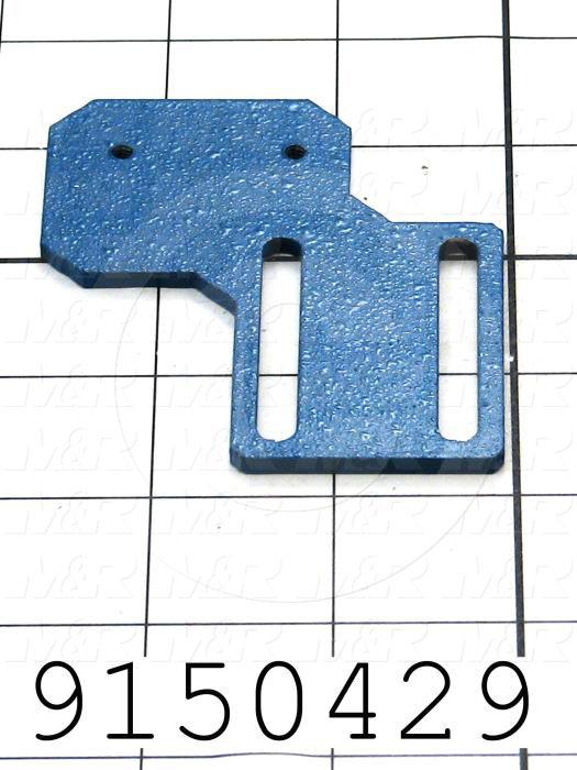 Fabricated Parts, Home Proximity Mounting Bracket, 3.11 in. Length, 2.63 in. Width, 11 GA Thickness, Painted Blue Finish