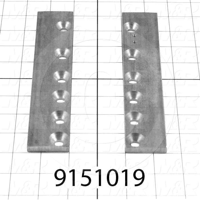 Fabricated Parts, Index Clevis Guide, 7.88 in. Length, 1.50 in. Width, 0.19 in. Thickness