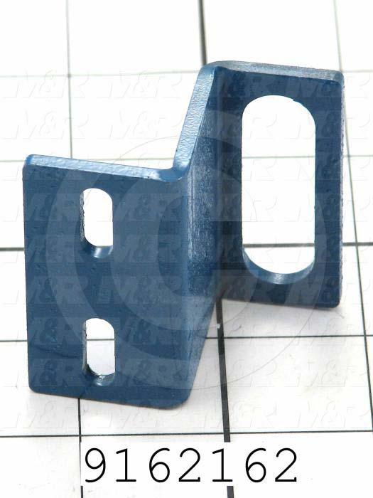 Fabricated Parts, Index Home Prox Mtg Brkt, 2.13 in. Length, 2.00 in. Width, 1.38 in. Height, 11 GA Thickness, Painted Blue Finish