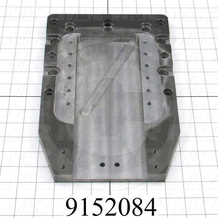 Fabricated Parts, Index Mounting Plate, 12.50 in. Length, 8.00 in. Width, 3/4 in. Thickness, Do not painted machined Surfaces., Painted Blue Finish