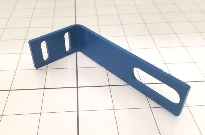 Fabricated Parts, Index On Prox Mtg Brkt, 4.25 in. Length, 1.88 in. Width, 1.00 in. Height, 11 GA Thickness, Painted Blue Finish