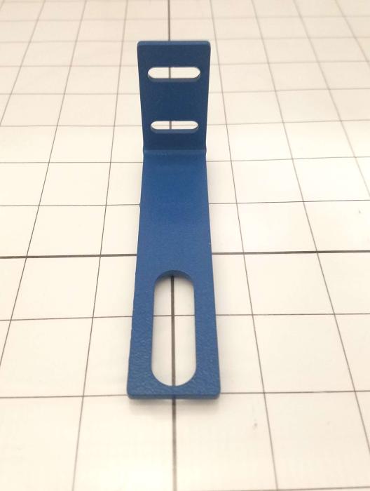 Fabricated Parts, Index On Prox Mtg Brkt, 4.25 in. Length, 1.88 in. Width, 1.00 in. Height, 11 GA Thickness, Painted Blue Finish