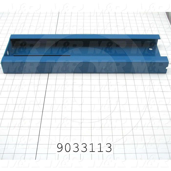 Fabricated Parts, Infeed Conv End-Left, 19.50 in. Length, 6.00 in. Width, 1.75 in. Height, Painted Blue Finish