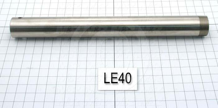 Fabricated Parts, Inner Post, 22.00 in. Length, 2.38 in. Diameter, 0.13 in. Thickness, 2-11 1/2 Thread Size, Nickel Plated Finish