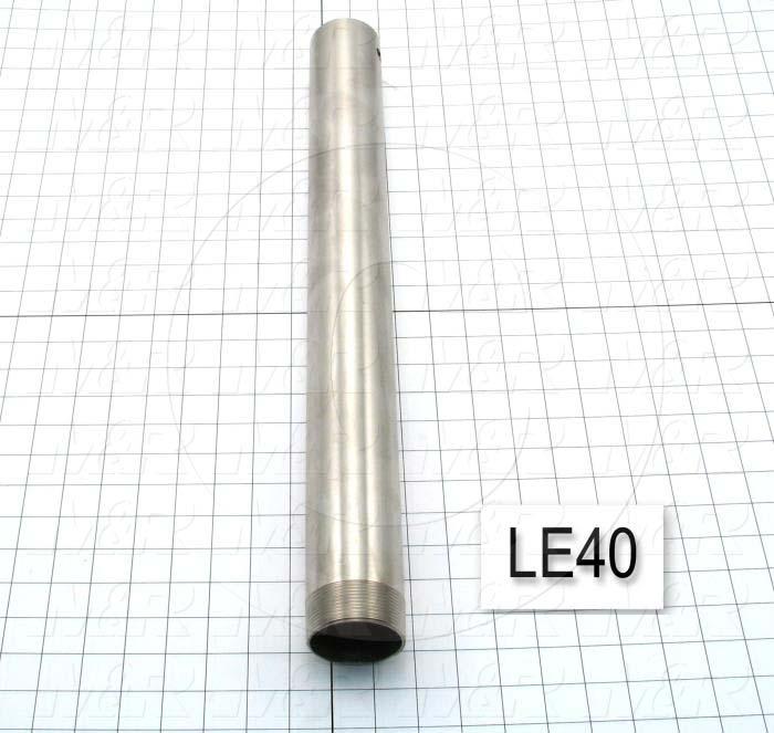 Fabricated Parts, Inner Post, 22.00 in. Length, 2.38 in. Diameter, 0.13 in. Thickness, 2-11 1/2 Thread Size, Nickel Plated Finish
