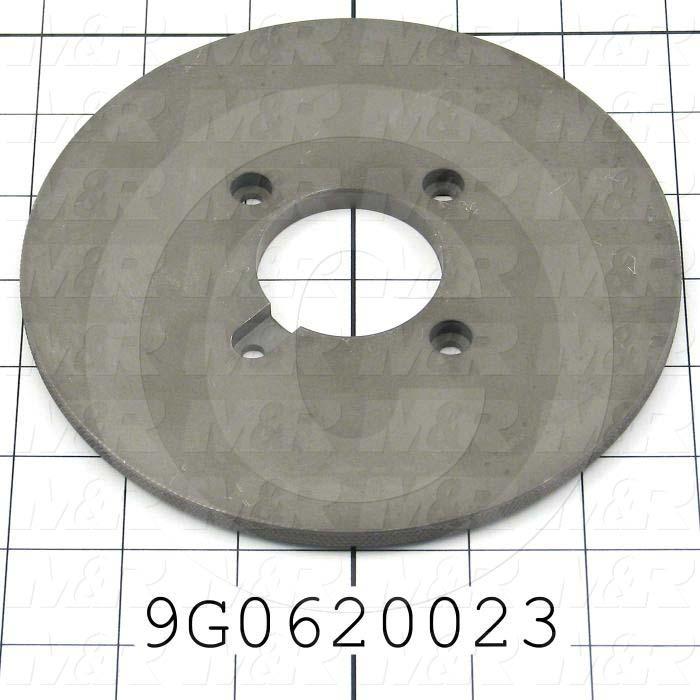 Fabricated Parts, Knurled Sealing Disk, 0.28 in. Width, 6.00 in. Diameter, Nickolon Plated Finish