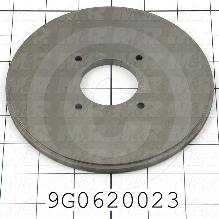 Fabricated Parts, Knurled Sealing Disk, 0.28 in. Width, 6.00 in. Diameter, Nickolon Plated Finish