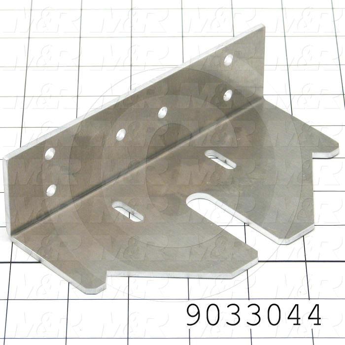 Fabricated Parts, Lamp Adjustment Bracket, 6.13 in. Length, 3.44 in. Width, 1.75 in. Height, 1/8 in. Thickness